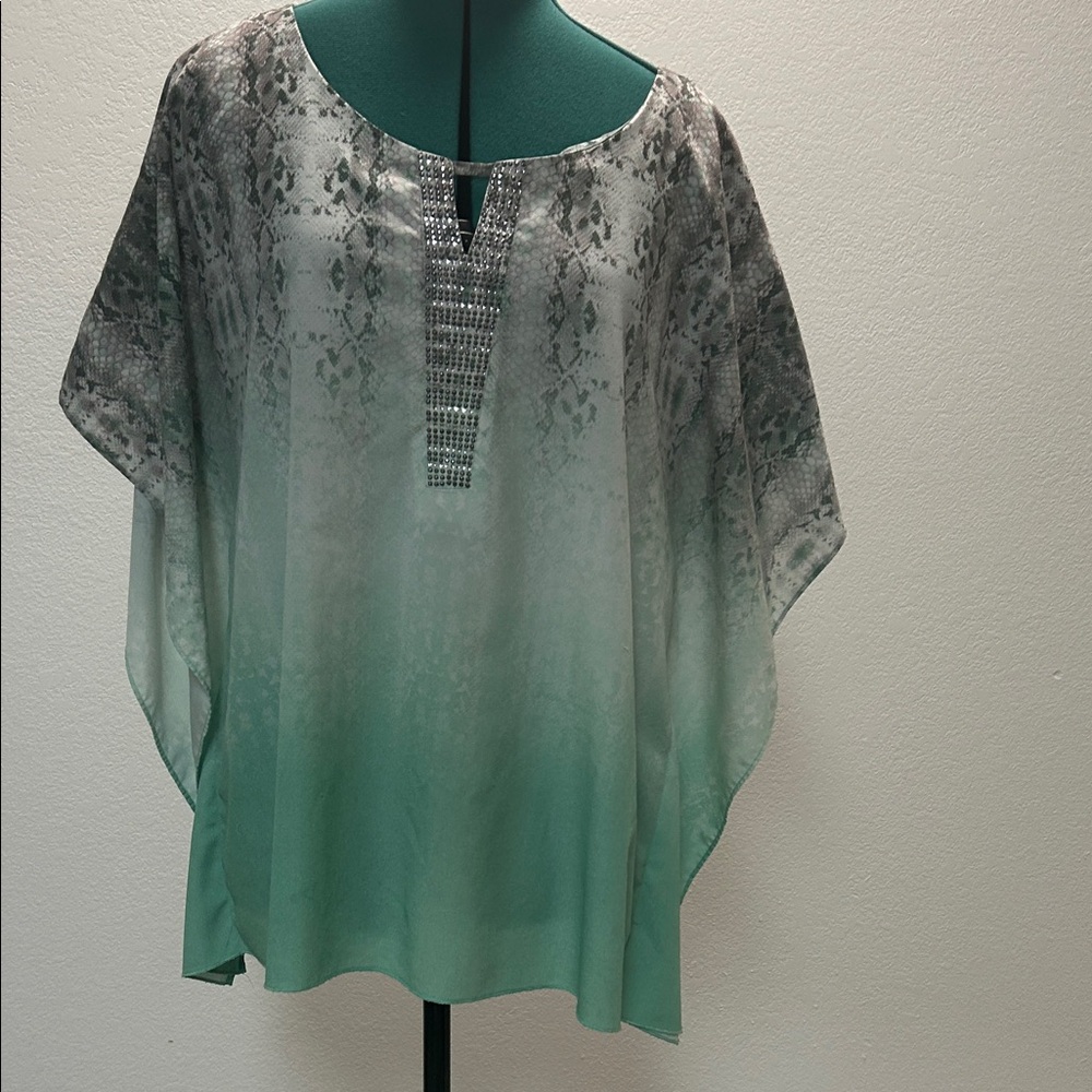 Valerie Stevens Green and Gray Ombre Tunic